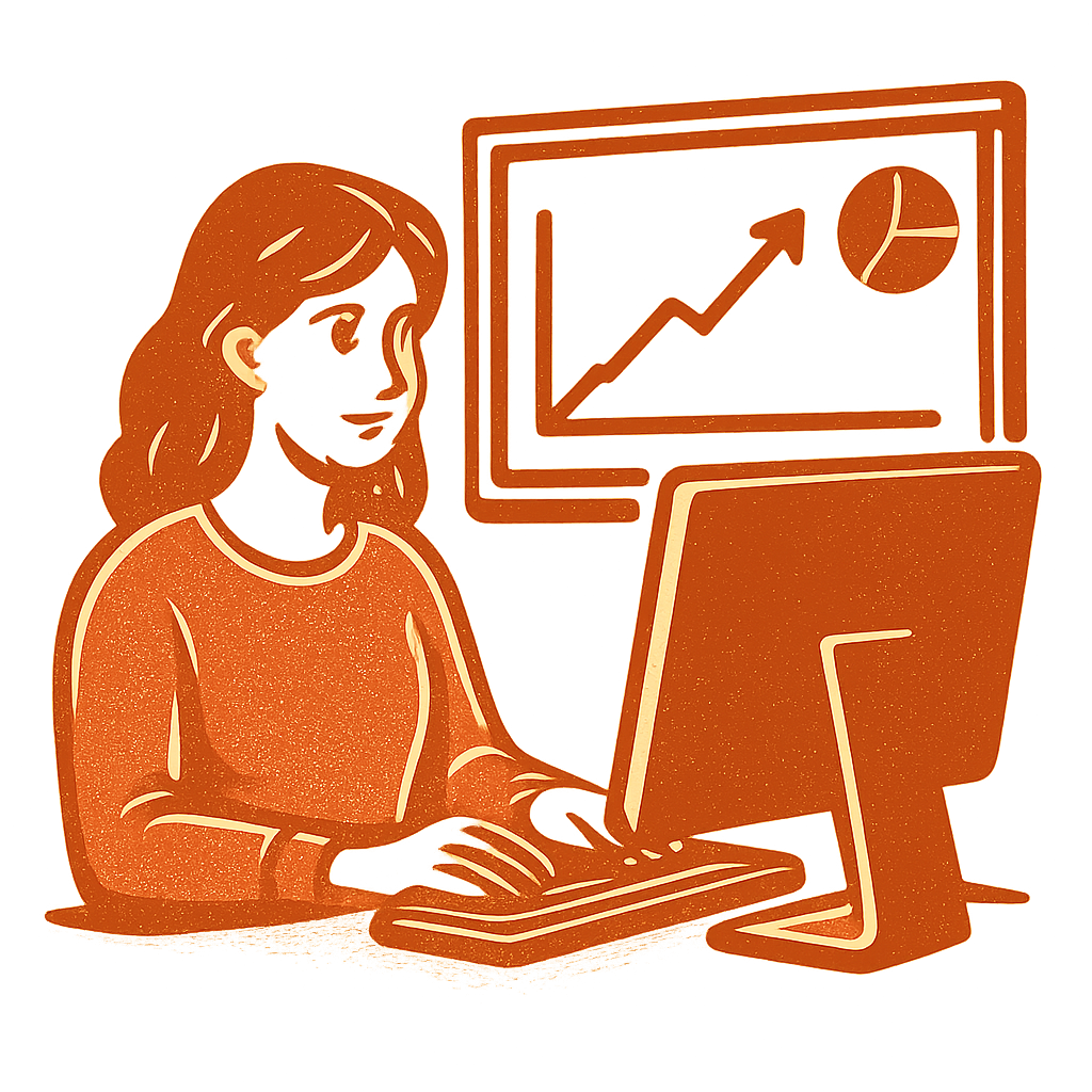 Person learning at a computer, representing a beginner